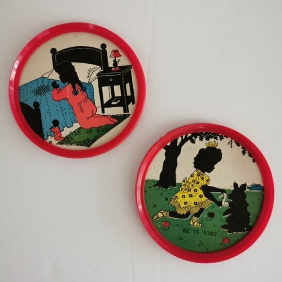 Religious Children Vintage Pair of Art Ask of God Be Ye Kind Christian Scripture - Picture 2 of 4